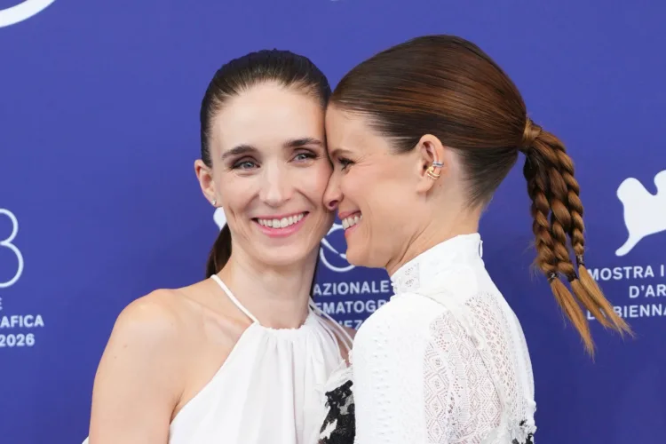 Rooney and Kate Mara had to speak in unison in 'Bucking Fastard'